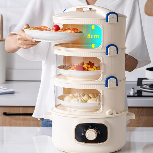 【日用百货】-厨房可加热饭罩  多层保温菜罩电蒸锅 商品图3
