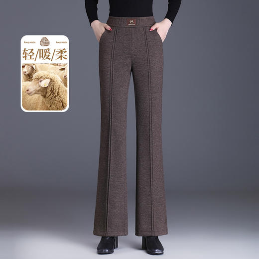 简约厚实保暖时尚通勤松紧腰气质休闲微喇裤MYX-FLS-JZYC82117-L 商品图1