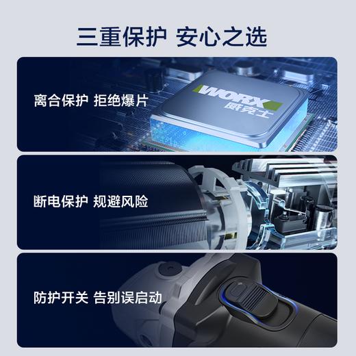 威克士工业级家装细手柄锂电角磨机WU806水电工大功率切割打磨机 商品图3