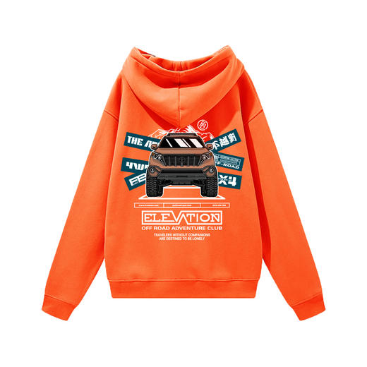 自由基地冬季新款抓绒卫衣oversize带帽套头保暖衣改装霸道印花图 NMT-1921 商品图6