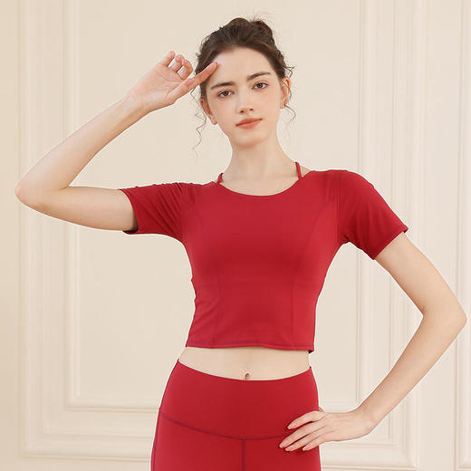 【拼团福利】LUM39875露檬新款瑜伽短袖 商品图2