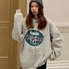 【潮流时尚百搭】新款加绒加厚连帽卫衣女秋季薄绒外套大码打底衫上衣韩国女装外贸 商品缩略图2