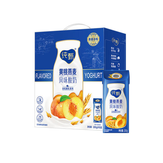 纯甄风味酸牛乳黄桃燕麦味康美笑脸包200g×10包（礼盒装） 商品图0