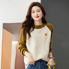 新款拼色笑脸好看的毛衣打底衫秋冬短款小个子针织衫上衣CC-J1089 商品缩略图1