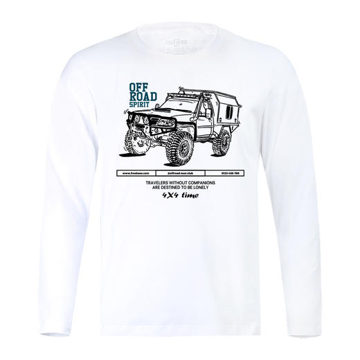 自由基地冬季常规打底越野印花图案长袖T恤新疆棉内搭情侣休闲衣 NMT-1916 商品图3