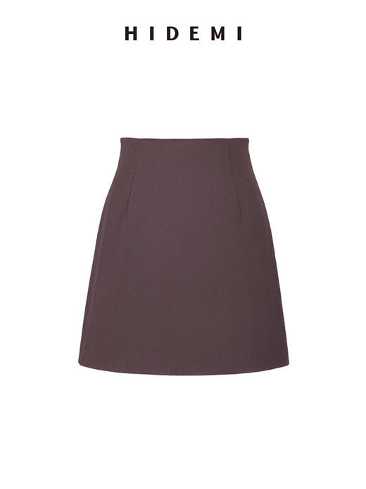 HIDEMI 到店必入A字型设计感简约户外显瘦修身气质半身短裙 黑色/卡其色/薰衣草紫/奶油白/马尔斯绿/摩卡棕 商品图14