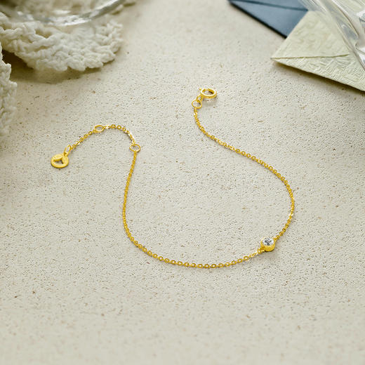 周六福18K钻石手链女 小心愿 璀璨时尚简约大方手链 送礼女生 商品图2