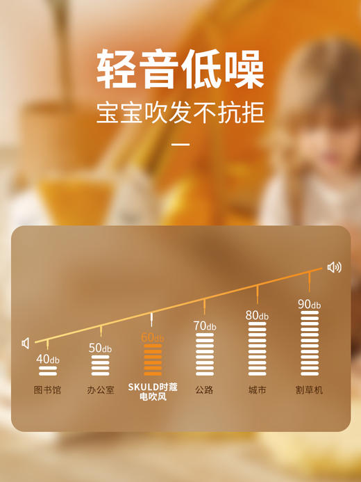 SKULD时蔻宝宝电吹风吹屁屁专用儿童吹头发吹屁股婴儿无线吹风机 商品图3
