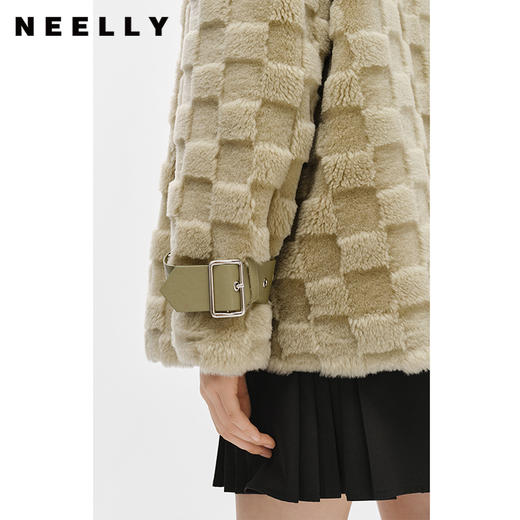 NEELLY纳俪商场同款冬季新款仿皮草外套大衣女中长款显瘦小个子潮N22112C01131 商品图2