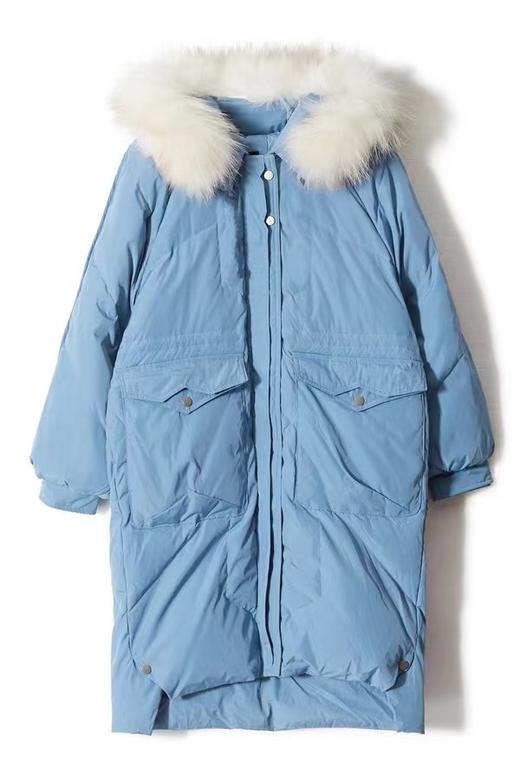 AUGUST 1 EIGHT 蓝色大口袋毛领羽绒服 8419 商品图3