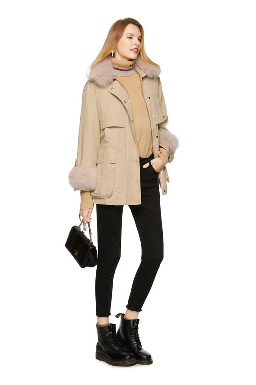 AUGUST 1 EIGHT 浅茶色工装风内胆可拆卸羽绒服 8413 商品图4