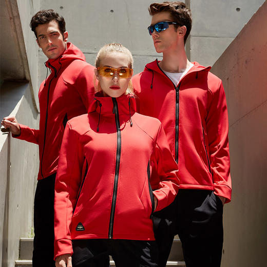 自由基地秋冬薄款单层轻质软壳连帽衫防风保暖防水冲锋衣风衣外套 NMJ-2003 商品图2