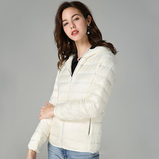 丁摩 连帽白鸭绒保暖轻羽绒服ML-30-CN204-DJ99 商品图1