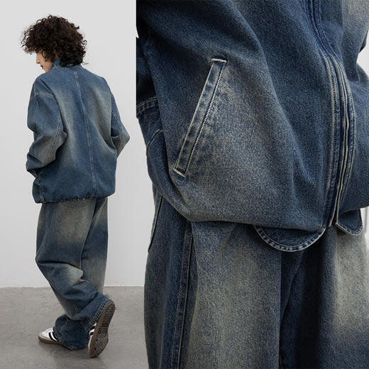 CryingCenter 水磨云朵牛仔套装 下摆收放牛仔外套夹克 哭喊中心 商品图2