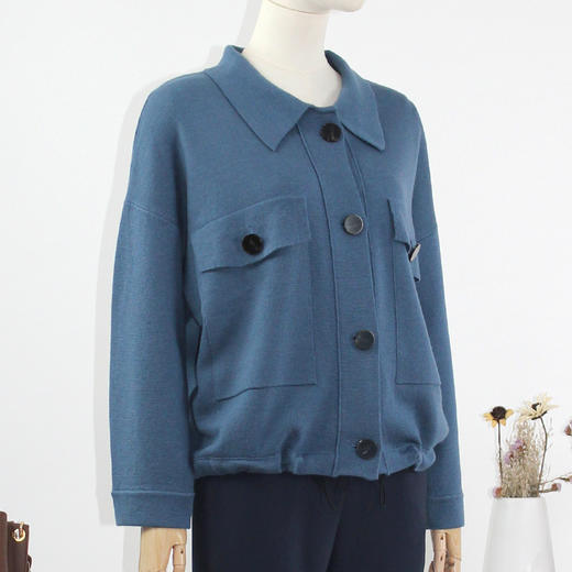 FOCALS福柯斯新款宽松休闲纯色单排扣针织开衫毛衫上衣F2Y3M515 商品图1