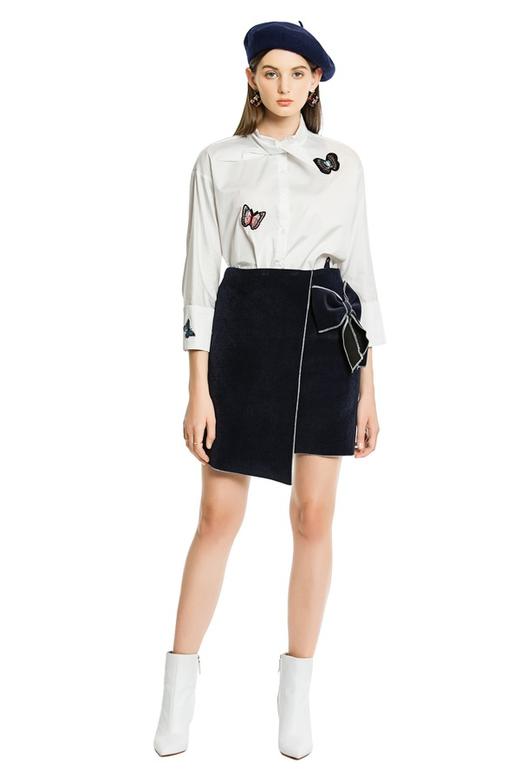 SUMMER & SAGE 蝴蝶刺绣系带上衣 4513 商品图4