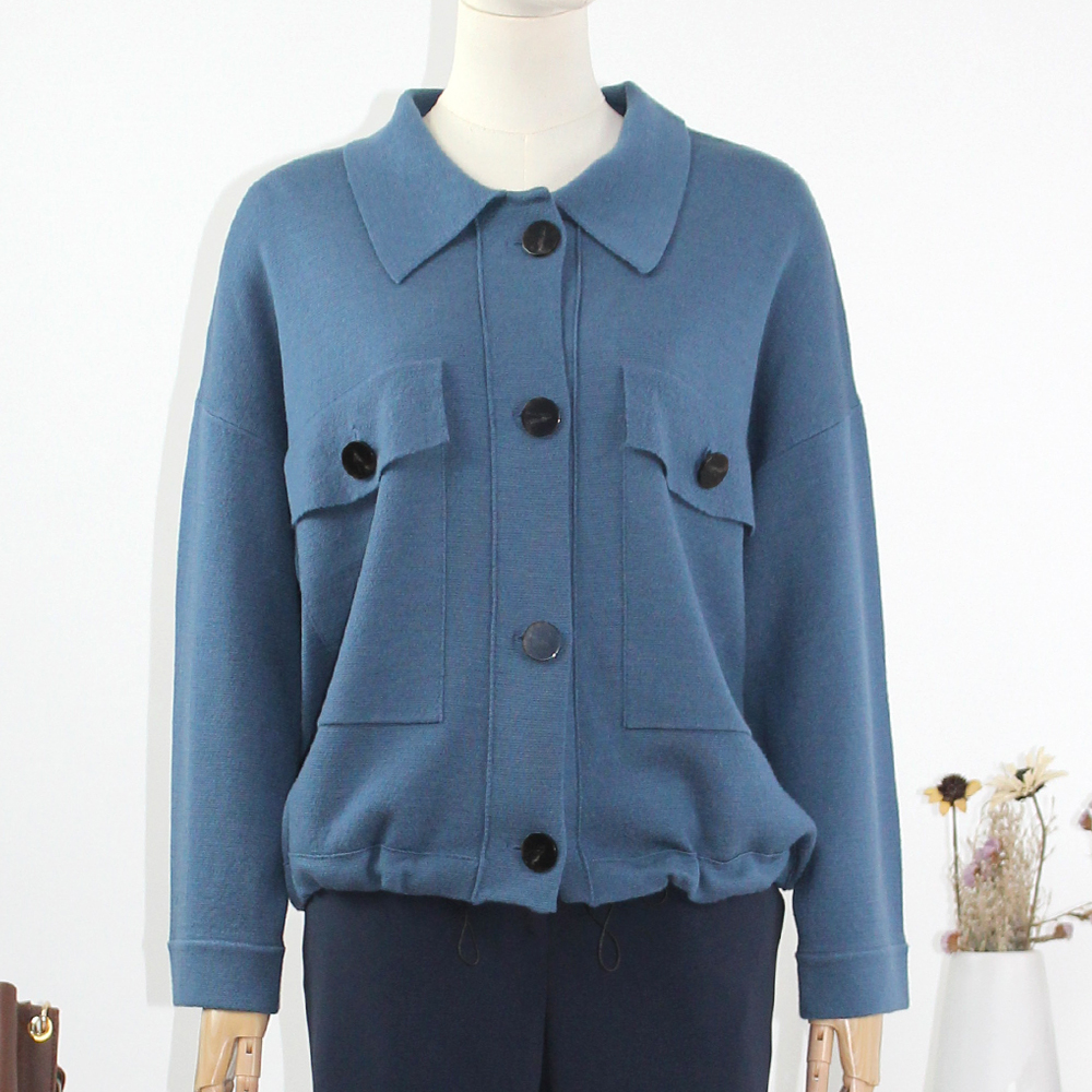 FOCALS福柯斯新款宽松休闲纯色单排扣针织开衫毛衫上衣F2Y3M515