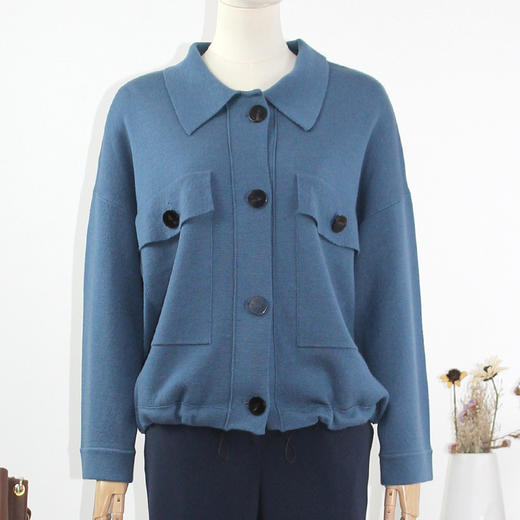 FOCALS福柯斯新款宽松休闲纯色单排扣针织开衫毛衫上衣F2Y3M515 商品图0