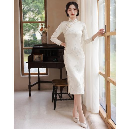 BJS-212复古气质少女旗袍年轻款 冬季新款改良优雅民国风钻石绒旗袍裙212 商品图3