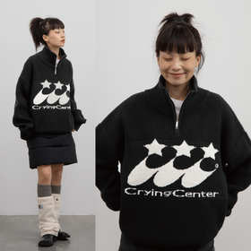 cryingcenter 慧星系列 高领polo针织 厚款双色毛衣