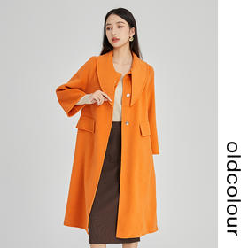 oldcolour2022年冬季新款通勤时尚手工呢料长外套女GN41156909