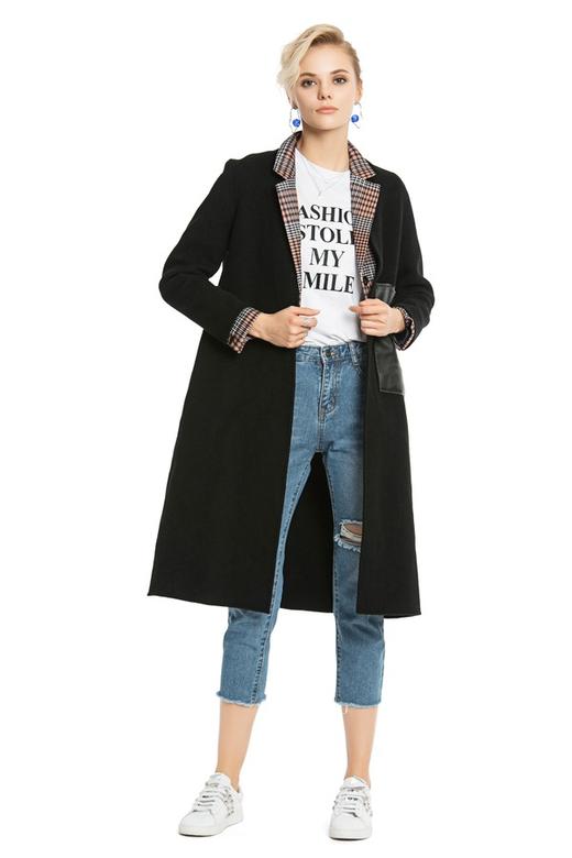 AUGUST 1 EIGHT 简约黑色长外套 4657 商品图0