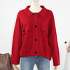 FOCALS福柯斯新款宽松休闲纯色单排扣针织开衫毛衫上衣F2Y3M515 商品缩略图3