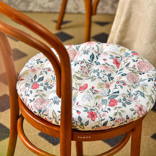 午后蔷薇系列椅垫家用实木中式四季通用坐垫 商品图1