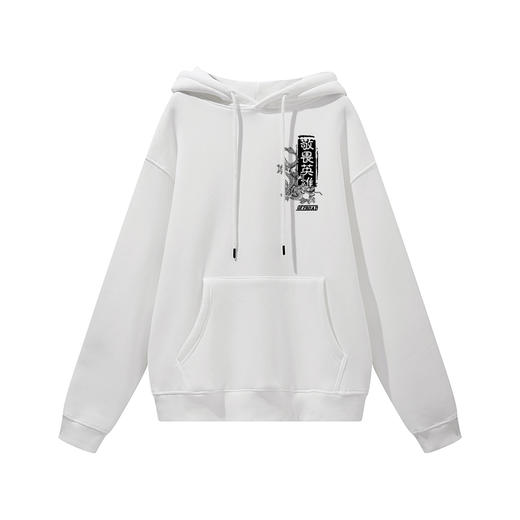 自由基地冬季潮流越野国风图案原创个性抓绒套头卫衣落肩款休闲衫 NMT-1920 商品图4