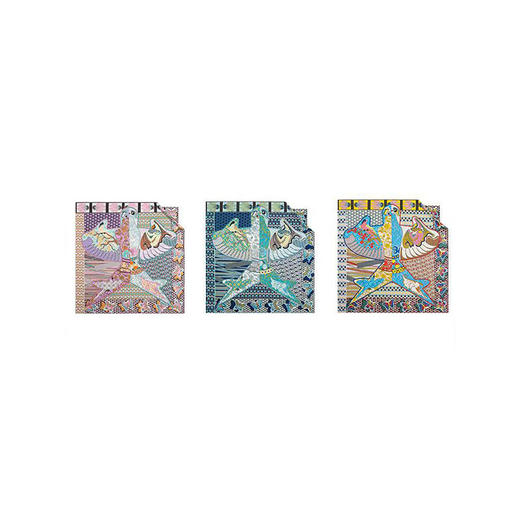 WENSLI/万事利 双面印花丝羊毛围巾-飞花令 商品图0