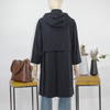 FOCALS福柯斯新款宽松休闲连帽纯色中长款外套风衣FRRAF085N1 商品缩略图2