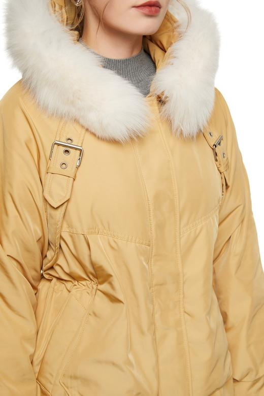 AUGUST 1 EIGHT 黄色抽绳收腰毛领羽绒服 8420 商品图2