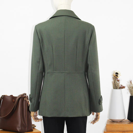 FOCALS福柯斯新款宽松休闲纯色羊毛短款双排扣外套风衣FRRAF077AG 商品图2