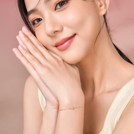 周六福18K钻石手链女 小心愿 璀璨时尚简约大方手链 送礼女生 商品图3