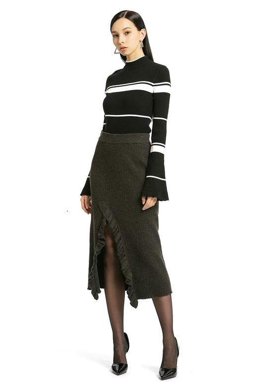 AVA 黑白条纹喇叭袖毛衫 973 商品图1