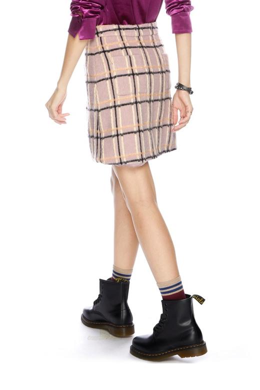 AVA 粉色格纹A字裙 4797 商品图1