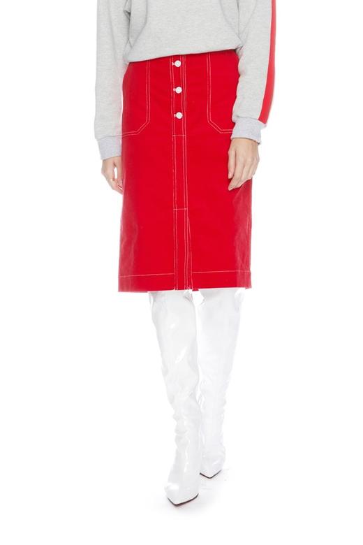 SUMMER & SAGE 红色直筒半身裙 4696 商品图0