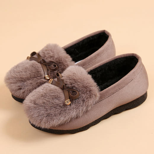 YM-M06 秋冬毛毛鞋女外穿棉鞋2022新款加绒保暖豆豆鞋老北京布鞋女棉瓢鞋 商品图3