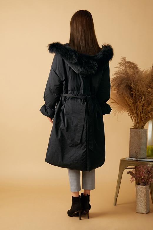 ELLA JADE 蝴蝶结收腰毛领羽绒服 8422 商品图2