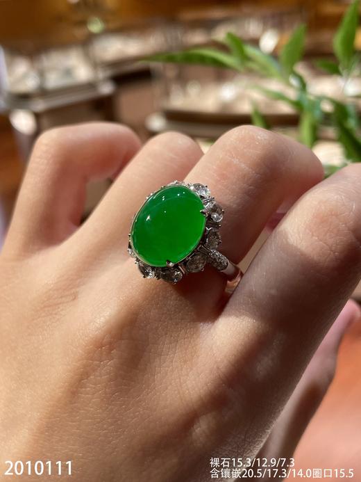 老坑冰艳绿蛋面戒指【2010111】具体价格微信咨询 商品图8