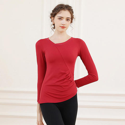 LUM39872露檬瑜伽斜领瑜伽服长袖 商品图0
