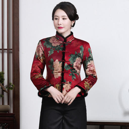 洋气旗袍外套唐装上衣，日常婚宴礼服两件套装HH-3103 商品图0