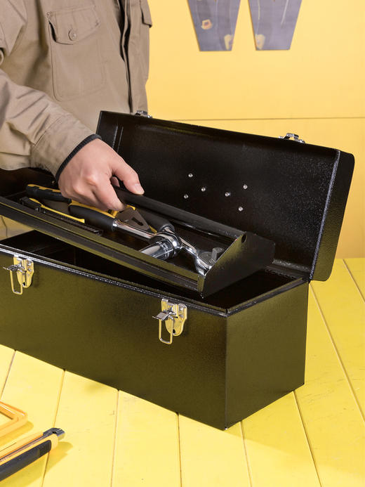 得力DL-TX017铁皮工具箱(黑) 商品图4