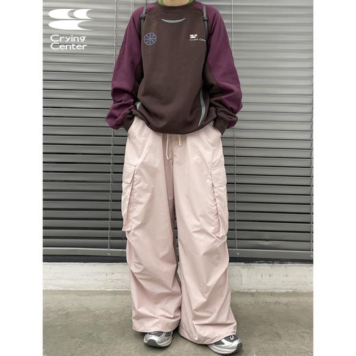 CryingCenter 哭喊泪粉色背带裤工装裤 肥仔裤农夫裤 背带可拆卸 商品图1