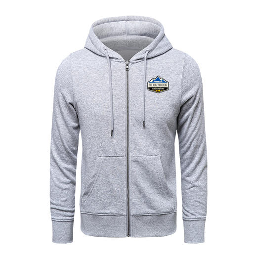 自由基地秋冬新款带帽拉链卫衣定制越野绣花图案户外休闲毛圈外套 NMT-1922 商品图6