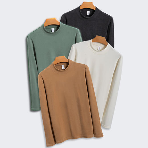 男士款｜轻柔云朵触感可外穿日本美雅碧羊绒蛋白保暖打底小立领套头衫（2件包邮） 商品图0