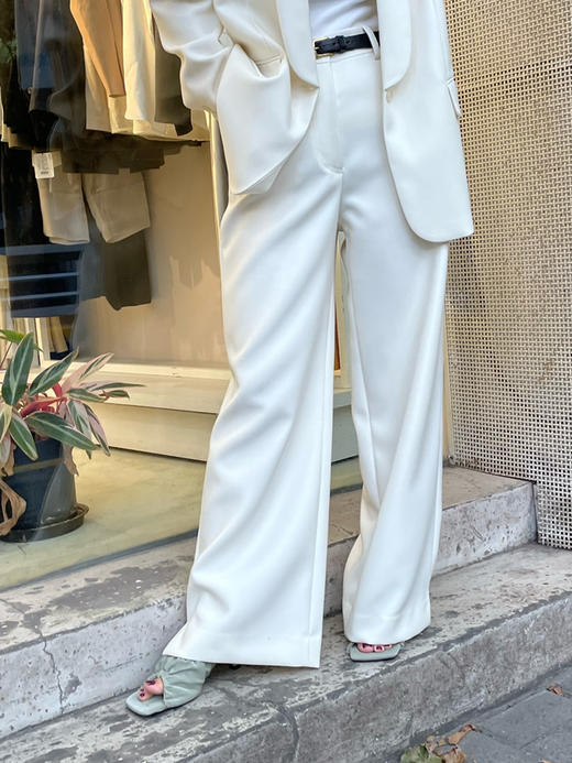 Semplicita | W15 斜纹羊毛直筒裤 [ 白色 ] 商品图2