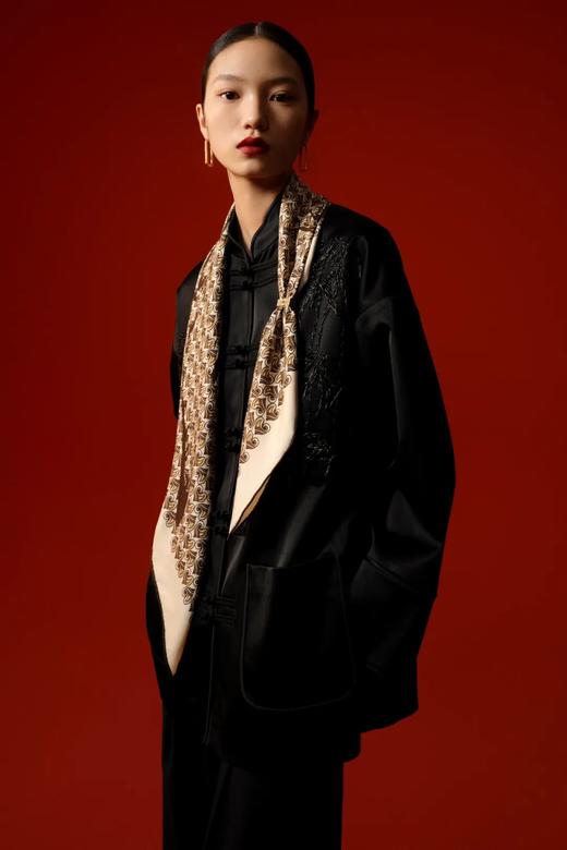 WENSLI/万事利 双面印花100%桑蚕丝大方巾-挚爱 商品图3