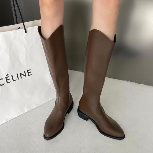 【百图lulu定制】【修腿神靴】弹力尖头 前V后V口  后拉链   中高筒靴   骑士长靴 商品图0