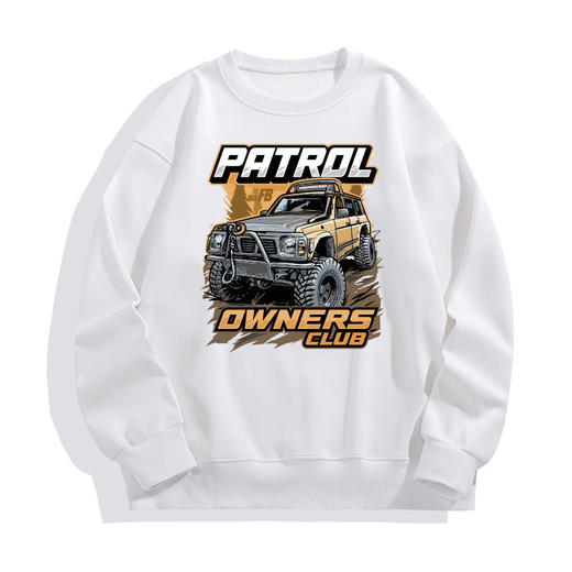 自由基地冬季新款落肩抓绒潮流圆领卫衣情侣套头衣途乐越野车印花 NMT-1923 商品图6